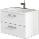 Meuble de salle de bain suspendu cordoba 60 cm blanc brillant