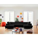 Lisa design - merida - canap panoramique en u - 7 places - convertible avec coffres et ttires rglables ...