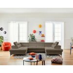 Lisa design - merida - canap� panoramique en u - 7 places - convertible avec coffres et t�ti�res r�glables ...