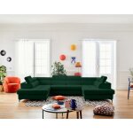 Lisa design - merida - canap� panoramique en u - 7 places - convertible avec coffres et t�ti�res r�glables ...