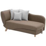 Vente - unique - mridienne droite convertible en tissu marron avec coffre de rangement penelope