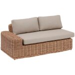 Mridienne droite de salon de jardin savinia tahini en aluminium trait poxy - hespride