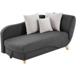 Vente - unique - mridienne gauche convertible en tissu anthracite avec coffre de rangement penelope