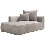 Vente - unique - mridienne gauche en velours ctel beige pineta