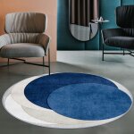 Merkmak - tapis style moderne 120 x 120 cm anti - d�rapant hauteur 6 mm bleu