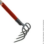Croc  fumier 4 dents emmanch / sans manche: avec manche bois 1, 3 m - longueur des dents (cm): longueur ...