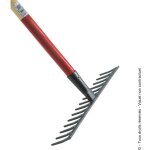Rteau de jardin 14 dents droites emmanch / sans manche: avec manche bois 1, 5 m - nombre de dents: ...