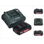 Metabo basic set 1x batterie li - power 18 v 2, 0 ah cas li - ion ( 625596000 ) + chargeur asc 55 air ...