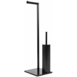 Porte - papier wc sur pied noir mat en acier verni mod. zero black