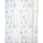 Rideau de douche 240x200 fantaisie plage et mer en peva mod. seychelles