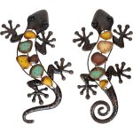 M�tal salamandre murale d�corations mural art suspendues sculptures, grand l�zard murales d�coratives ...
