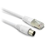 Metronic - cble tv coaxial et ethernet mle / mle rj45 - 2 m - blanc