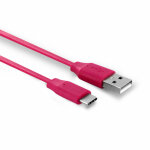 C�ble usb 2. 0 usb - a m�le / usb - c m�le plat 1 m - rose fuchsia