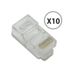 Fiche (lot de 10) rj45 m�le � sertir contacts dor�s