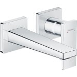 Mitigeur de lavabo encastr� mural, bec 165mm, poign�e manette, bonde � �coulement libre, chrom� (32525000) ...