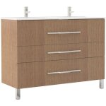 [jamais utilise] ondee zen - meuble de salle de bain � poser alan - l120cm - ch�ne bio - plaqu� bois