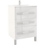 Ondee - zen - meuble de salle de bain à poser alan - l60cm - blanc - laqué brillant Ondee - zen - meuble de salle de bain à poser alan - l60cm - blanc - laqué brillant