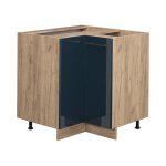 Meuble d'angle fame - line, bleu fonc� brillant, 80. 5 cm sans plan de travail vicco