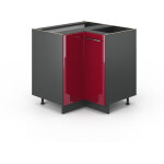 Meuble d'angle fame - line, rouge bordeaux haute brillance, 80. 5 cm sans plan de travail vicco