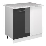 Vicco - meuble d'angle r - line, anthracite haute brillance, 86 cm, pt marbre Vicco - meuble d'angle r - line, anthracite haute brillance, 86 cm, pt marbre