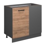 Vicco - meuble d'angle r - line, chne de force dor, 86 cm sans plan de travail