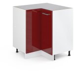 Meuble d'angle r - line, rouge bordeaux haute brillance, 75. 6 cm, pt anthracite vicco