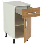 Meuble armoire de cuisine 1 porte + 1 tiroir coloris chne cortez - hauteur 85 x longueur 40 x profondeur ...
