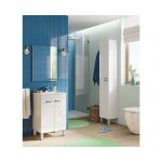 Meuble de salle de bain au sol 50 cm 2 portes blanc brillant avec miroir et lavabo encastr� ? oxford ...