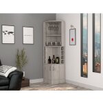 Tuhome concept - meuble de bar d'angle syrah, avec porte - verre , 180. 59 cm x 46. 73 cm x 46. 73 cm ...