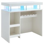 Vente - unique - meuble de bar avec leds en mdf blanc laqué - fabio ii Vente - unique - meuble de bar avec leds en mdf blanc laqué - fabio ii