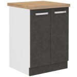 Les tendances - meuble bas 2 portes battantes - gris mat - l 60 x p 51, 6 x h 85 cm - lassen