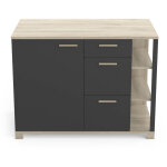 Pegane - meuble bas coloris chêne kronberg / noir - longueur 120 x profondeur 60 x hauteur 90 cm Pegane - meuble bas coloris chêne kronberg / noir - longueur 120 x profondeur 60 x hauteur 90 cm