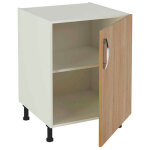 Meuble bas de cuisine 1 porte coloris chne cortez - hauteur 85 x longueur 60 x profondeur 58 cm - pegane ...