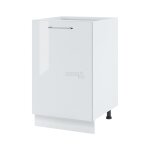 Meuble bas de cuisine bellissi blanc brillant 1 porte l 50 cm