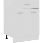 Les tendances ? meuble bas de cuisine blanc 60x46x81, 5 cm ? mat�riau agglom�r� ? 1 tiroir et 2 �tag�res ...