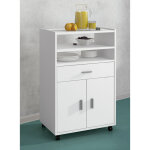 Pegane - meuble bas de cuisine coloris blanc - longueur 59 x profondeur 39. 6 x hauteur 92 cm