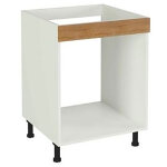 Meuble bas de cuisine pour four coloris chne cortez - hauteur 85 x longueur 60 x profondeur 58 cm pegane ...