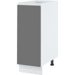 Meuble bas de cuisine lovia gris mat 1 porte l 30 cm