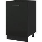 Meuble bas de cuisine lovia noir mat 1 porte l 50 cm