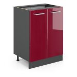 Meuble bas de cuisine r - line, rouge bordeaux haute brillance, 60 cm sans plan de travail vicco Meuble bas de cuisine r - line, rouge bordeaux haute brillance, 60 cm sans plan de travail vicco