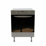 Meuble bas four - 60 cm - gris