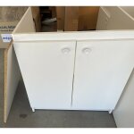 Meuble bas kitchenette 2 portes (déclassé) blanc l. 800mm h. 860mm pour evier simple + réfrigérateur ... Meuble bas kitchenette 2 portes (déclassé) blanc l. 800mm h. 860mm pour evier simple + réfrigérateur ...