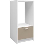 Meuble bas pour rfrigrateur onelia 60 cm mlamin 25mm argile, 1 caisson 1 tiroir - moderna