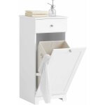 Meuble bas de salle de bain armoire toilette avec 1 tiroir et 1 panier  linge meuble de rangement corbeille ...