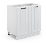 Meuble bas sous - �vier fame - line, blanc campagne, 80 cm avec �tag�re, sans plan de travail, vicco