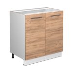 Meuble bas sous - �vier fame - line, ch�ne de force dor�, 80 cm avec �tag�re, sans plan de travail vicco ...