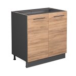 Meuble bas sous - �vier fame - line, ch�ne de force dor�, 80 cm avec �tag�re, sans plan de travail vicco ...