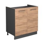 Meuble bas sous - �vier fame - line, ch�ne de force dor�, 80 cm sans plan de travail vicco