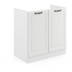 Vicco - meuble bas sous - �vier r - line, blanc campagne, 80 cm sans plan de travail