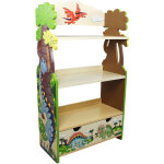 Teamson kids - meuble bibliothque en bois enfant mixte rangement dinosaure livre jouet fantasy fields ...
